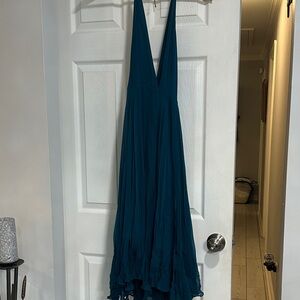 Adrienne Vittadini Deep Teal Backless Dress